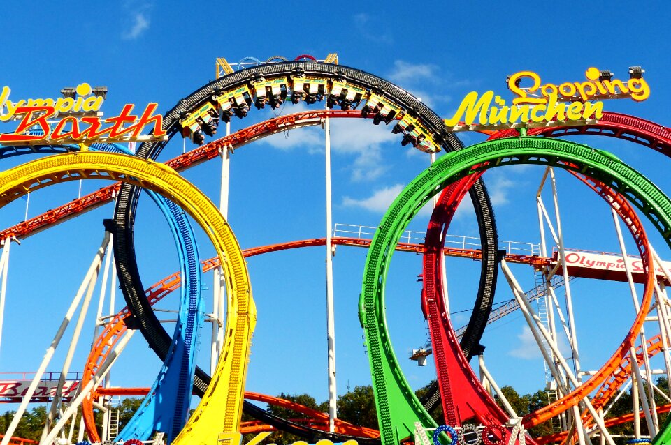 Roller coaster vertex white blue sky