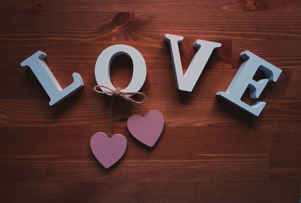 Decorative letters heart heart figure