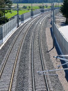 Upper lines railway tracks rails photo