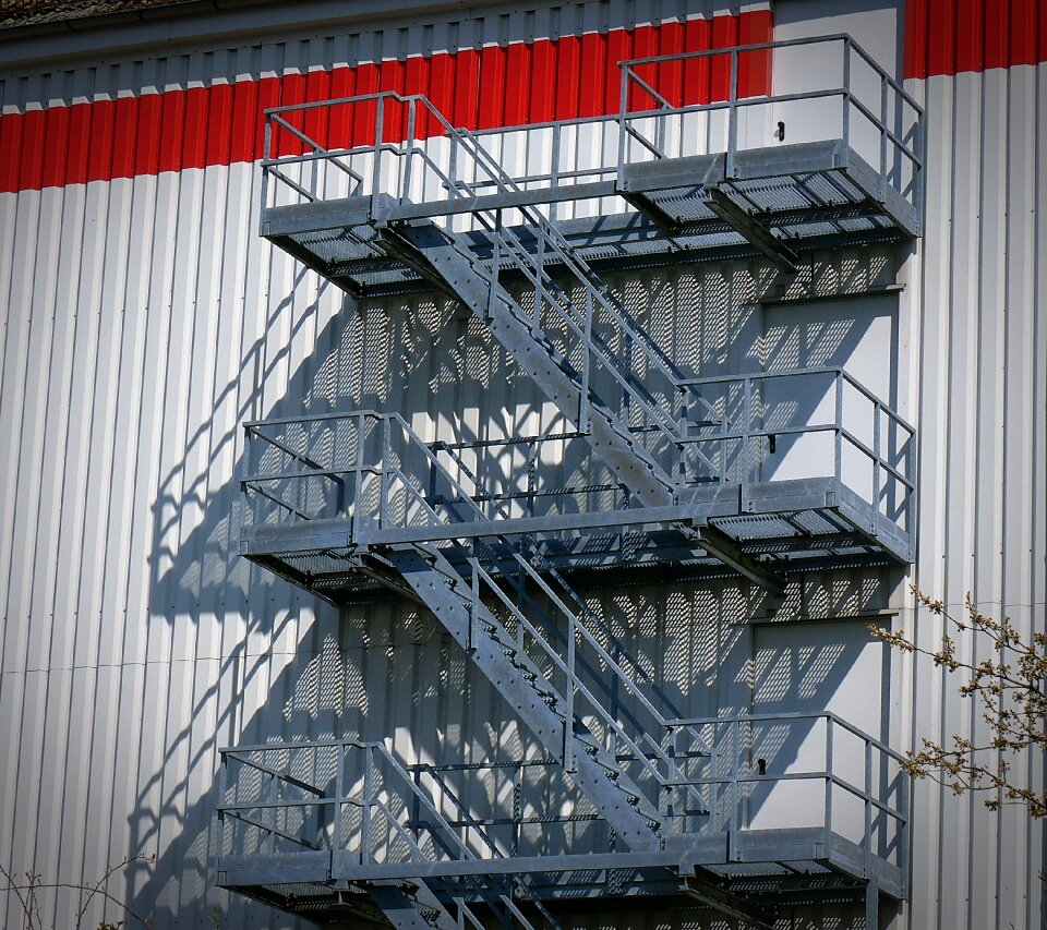 Steel staircase finish emergency ladder