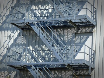 Steel staircase finish emergency ladder