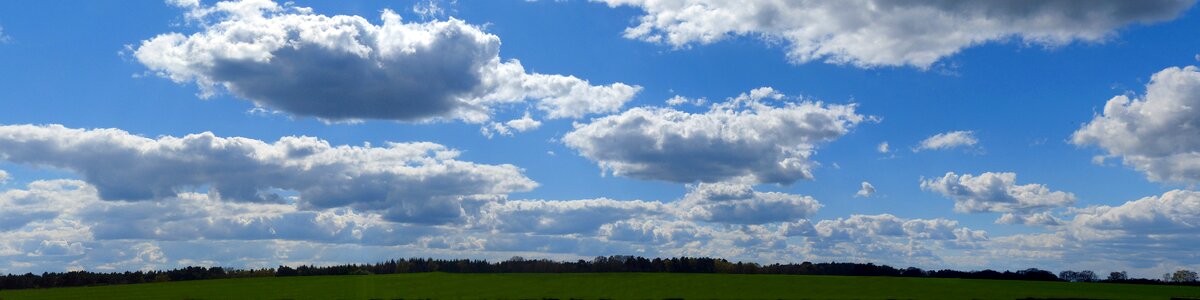 Panorama landscape blue sky