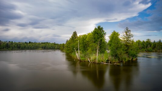 Desktop background lake island