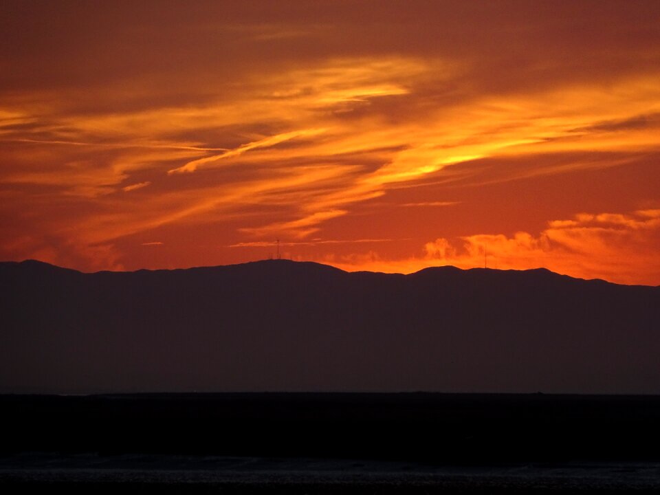 Landscape clouds red