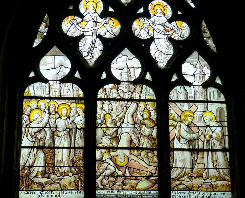Stained glass glass old window