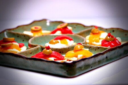 Olives roasted peppers appetizer