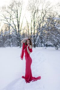 Snow portrait girl photo