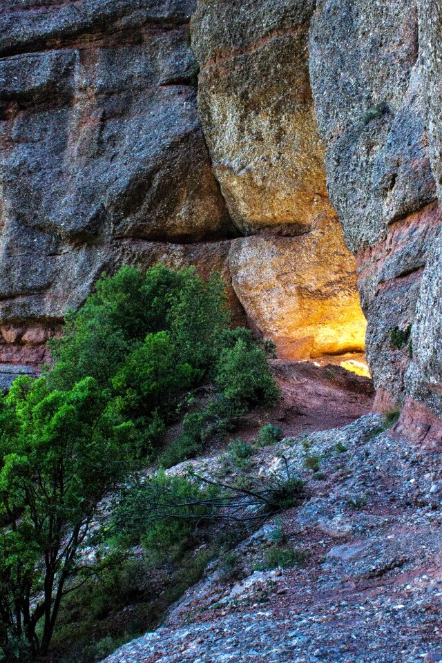 Lights mountain stones