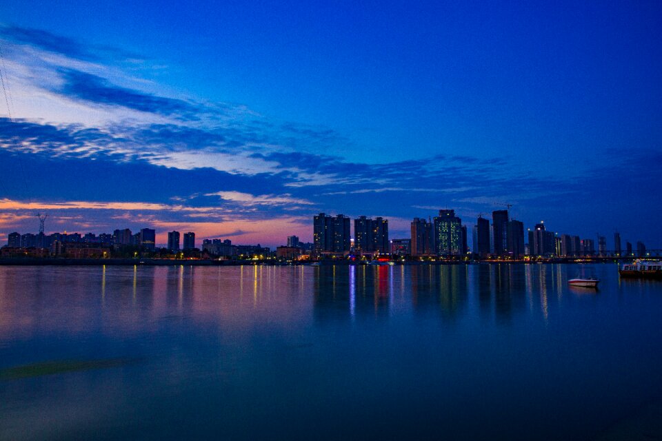Night view building sunset