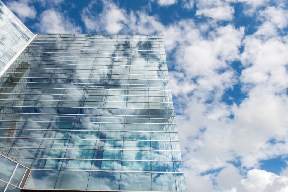 Glass steel facade