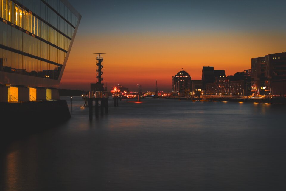 Downtown dusk lights