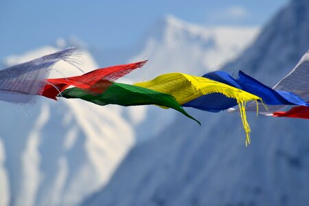Mountain flag colorful photo