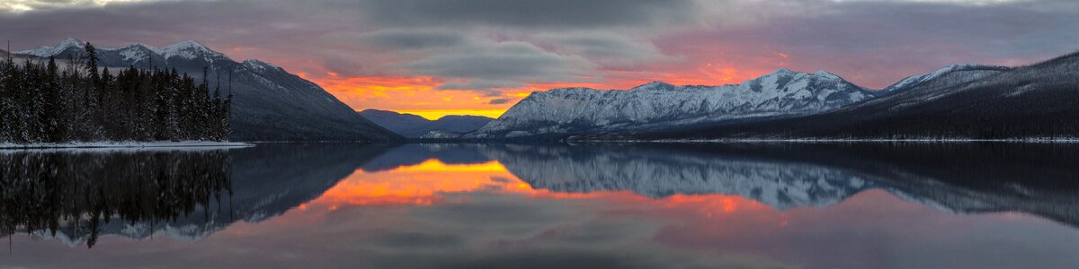 Apgar mountains lake mcdonald reflection photo