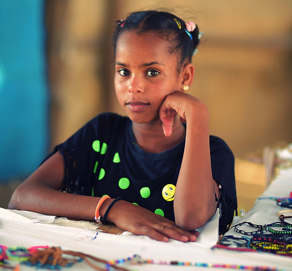 Cute portrait black girl