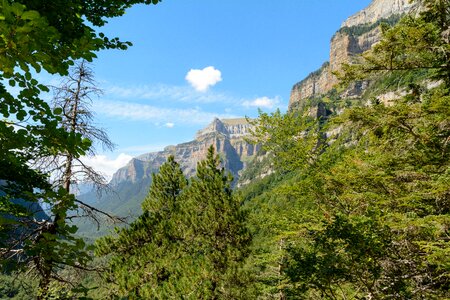 Landscape valley of ordesa chain of the pyrenees