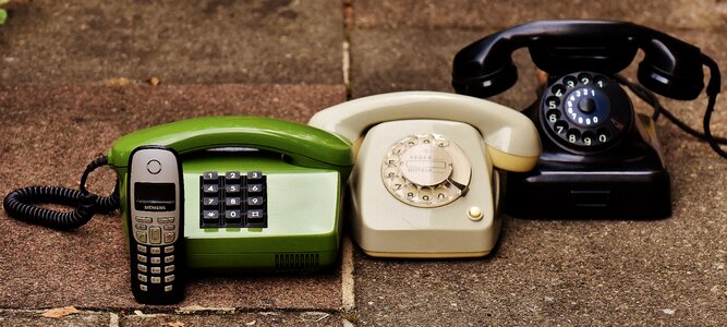 Old communication telephone photo