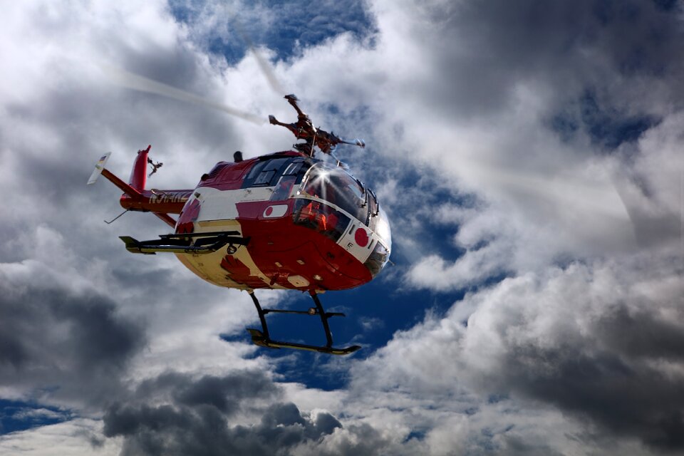 Flying ambulance helicopter helicopter