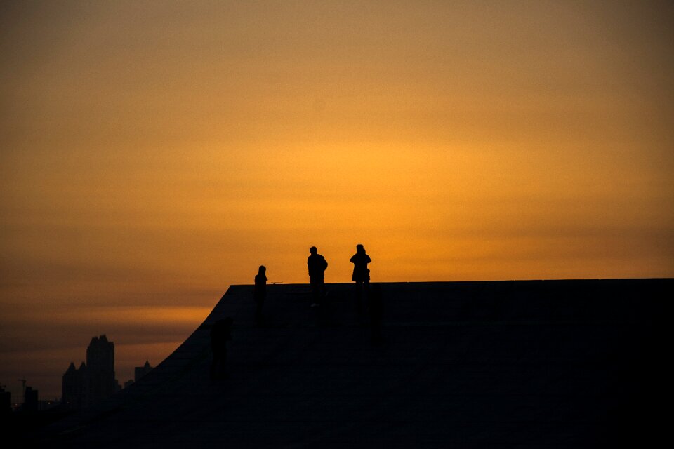 A person sunset twilight