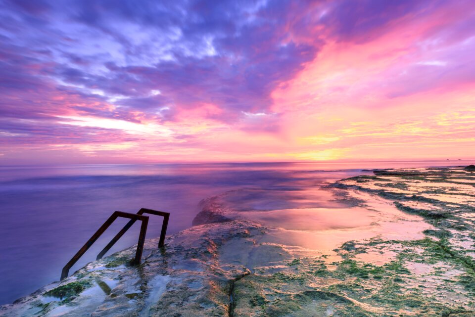 Evening landscape ocean
