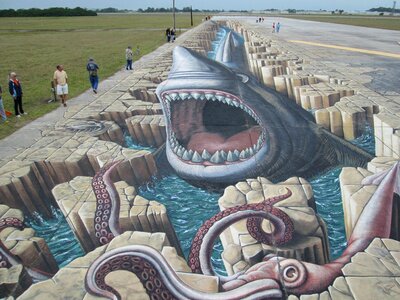 Florida chalk art shark