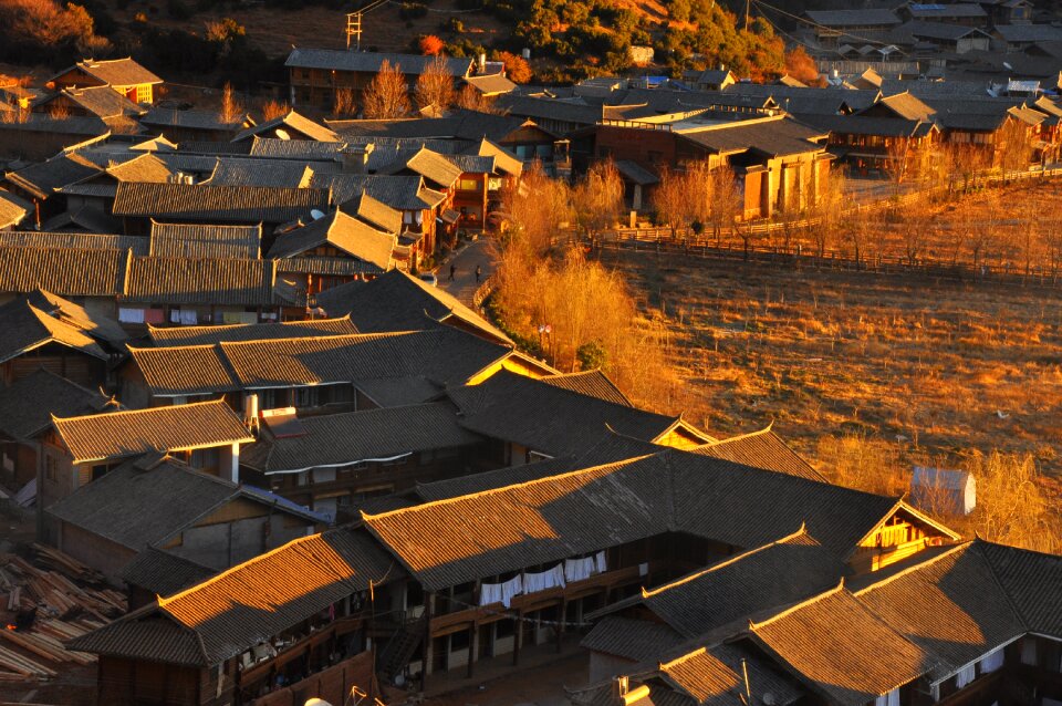 China lugu lake on the village