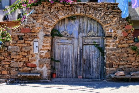 Sardinia ballao old blue door photo