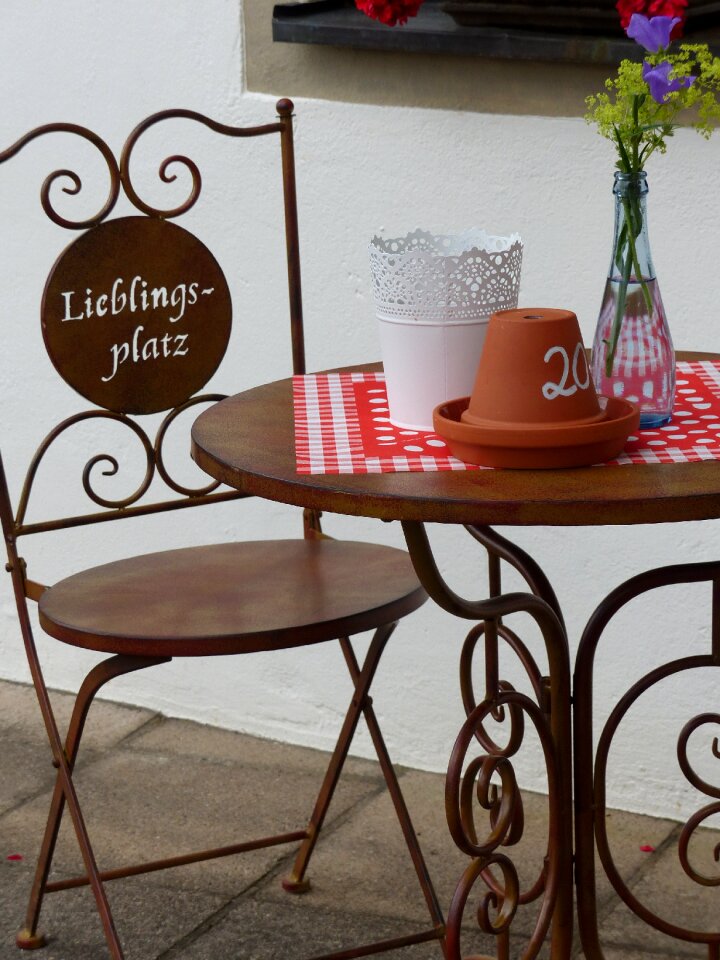 Chair metal table upper franconia