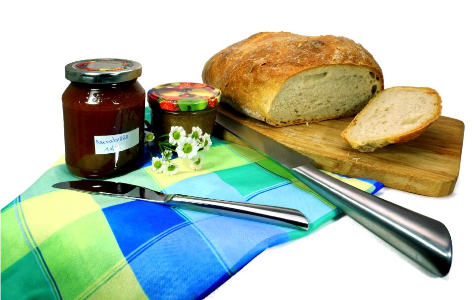 Bread slices food jam