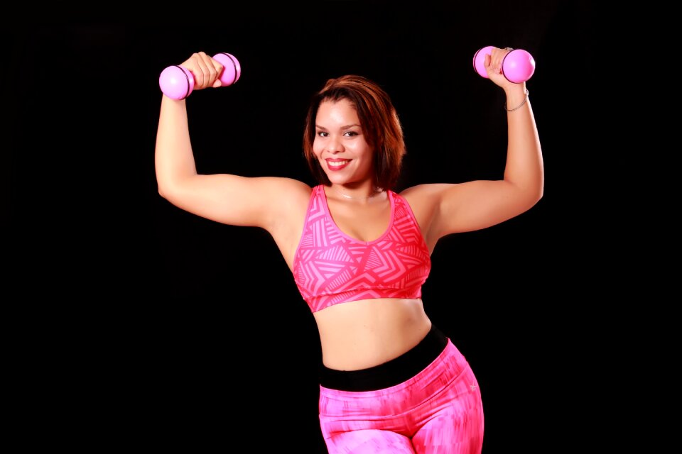 Girl sports weight training photo