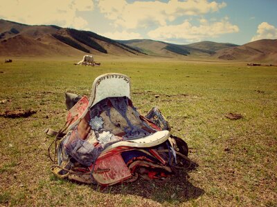 Retro vintage mongolia photo