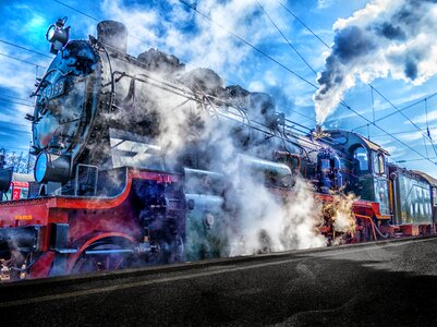 Steam locomotive hdr rail traffic photo