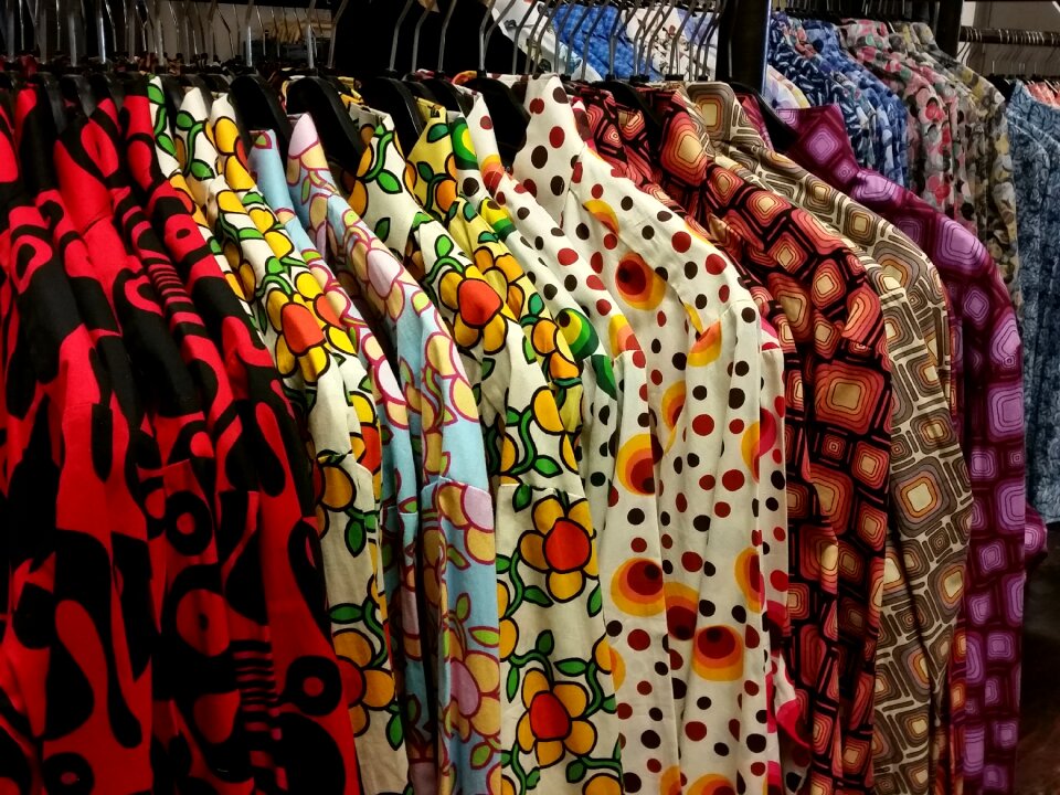 Colorful shirt market stall