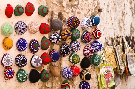 Morocco hats colorful photo