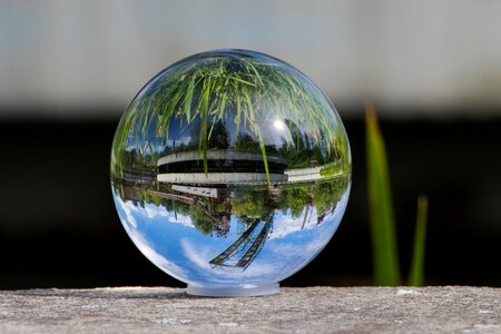 Round glass landscape photo