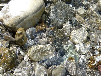 Riverbed mountain stream clear water