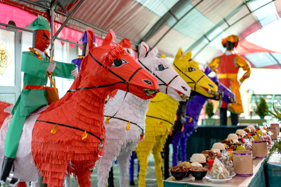 Paper items the festival officer horse