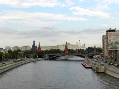 Moscow river sights the kremlin photo