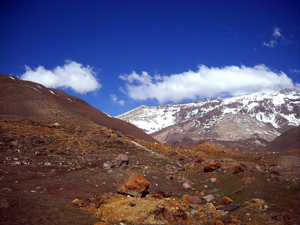 Mountains path reservoir of the plaster