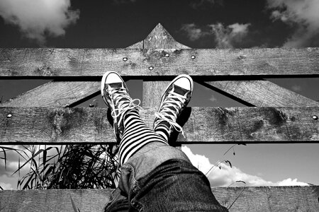 Jeans socks stripes photo