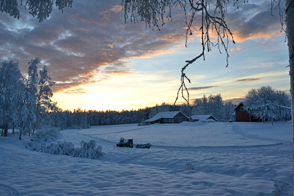 Sweden sunset wintry