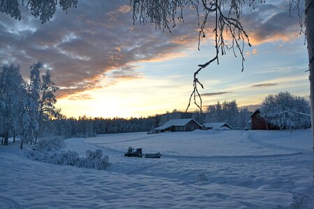 Sweden sunset wintry