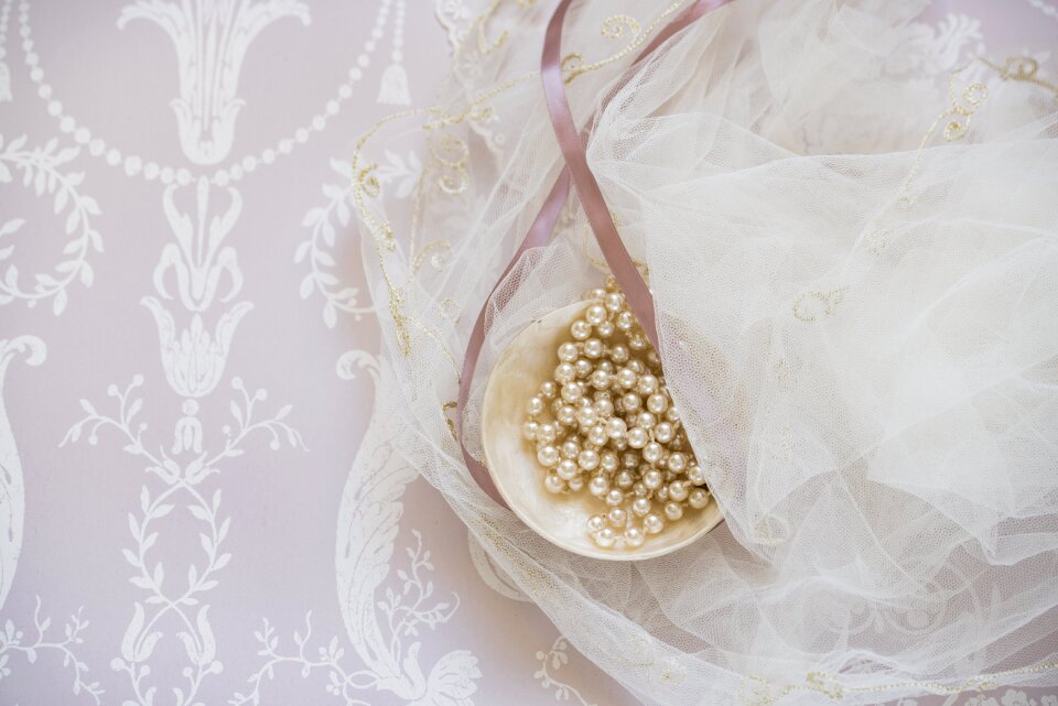 Pearls elegant embroidery