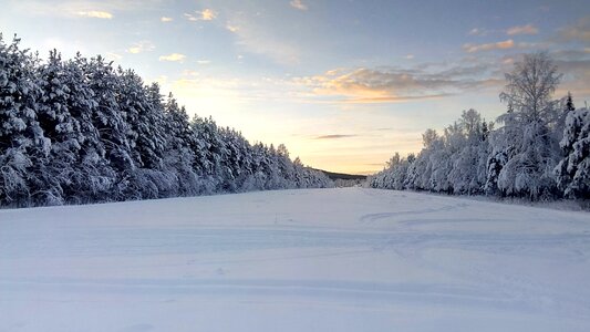 Lapland sweden snow landscape photo