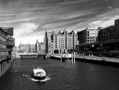 Brick waterways black and white
