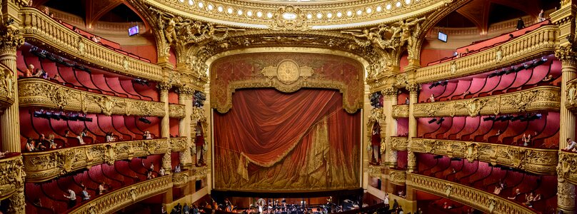 Theater opera stage curtain photo