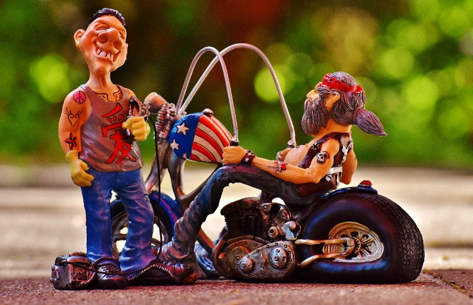Motorcycle funny man