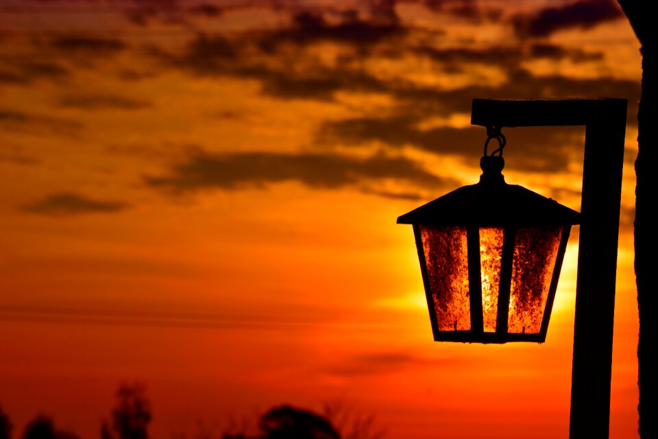 Lanterns backlight landscape