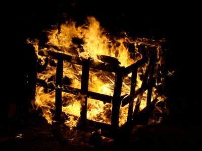 Wood fire night