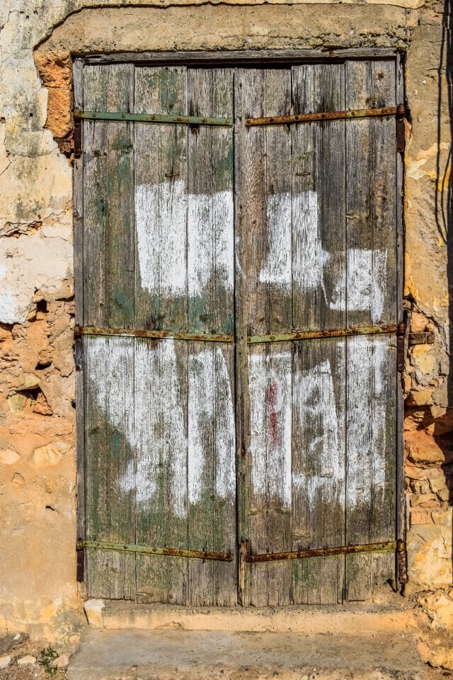 Weathered rusty entrance