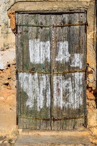 Weathered rusty entrance